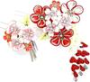 Hårpyntsett Furisode-seremoni Rød Rosa Kirsebærblomst Tsumami-arbeid Sølvfiligran [Kyoto Usagido] 2 deler myndighetsdag wk-292