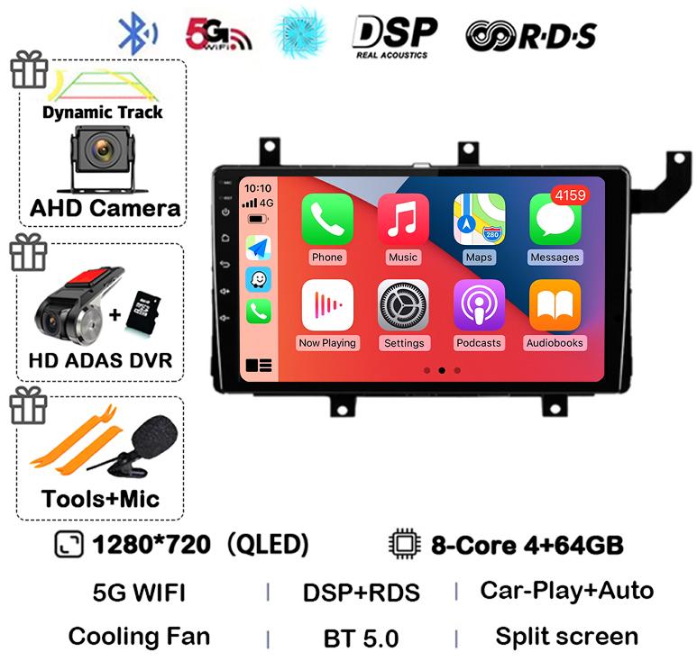 Android 14 Carplay Auto For Toyota Tacoma N300 2015 2016 2017 2018 2019 2020 2021 Car Radio GPS Stereo Multimedia Player BT DSP