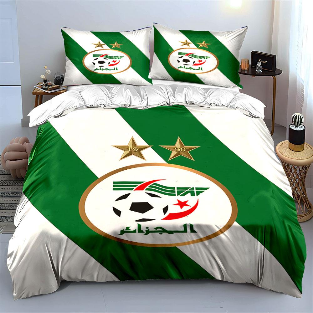 Algeria Football Bedding Set Bedding Duvet Cover Set Duvet Cover Pillowcases  (1 * Duvet Cover 2 * Pillowcases, without duvet insert)