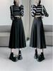 High-Waisted A-Line Pleated Midi Skirt - Elegant, Slimming Autumn Style for Women
