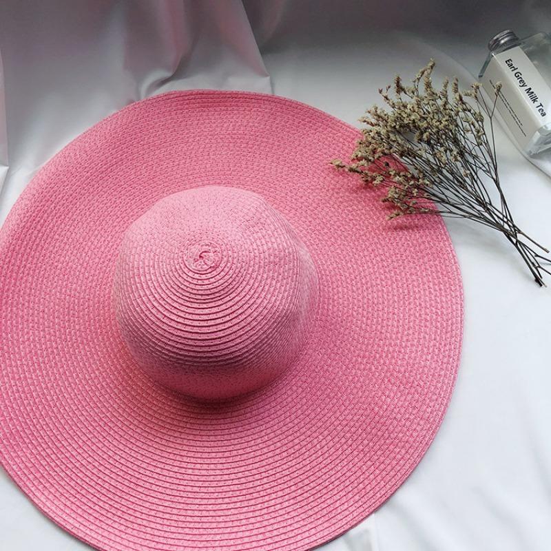 Big brim sun protection straw hat foldable beach hat sun hat children summer vacation film travel seaside sun hat