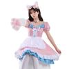Café Style Cute Lolita Maid Outfit - Pink & Blue Bow Dress for Women