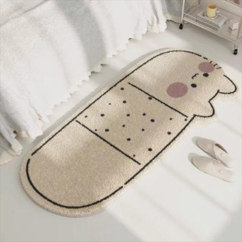 Cute Ins Style Cat Special Shaped Plush Bedroom Carpet Living Room Sofa Blanket Children's Blanket Room Non Slip Bedside Blanket