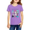 Fashionable Round Neck Short Sleeve Work Clothes Printed Tops For KID Summer Tops