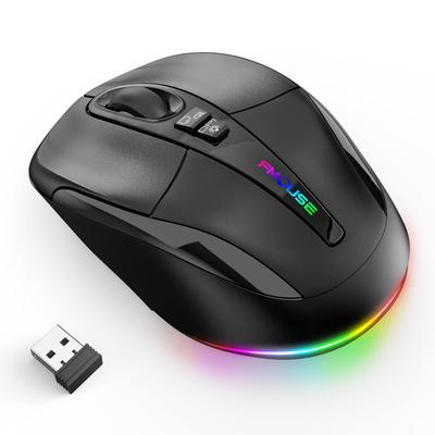 2023 FMOUSE Bluetooth Rechargeable Silent Wireless Breathing Mute Desktop Back 4 DPI Up To 2400 5 Compatible with Microsoft and Japanese Instruction