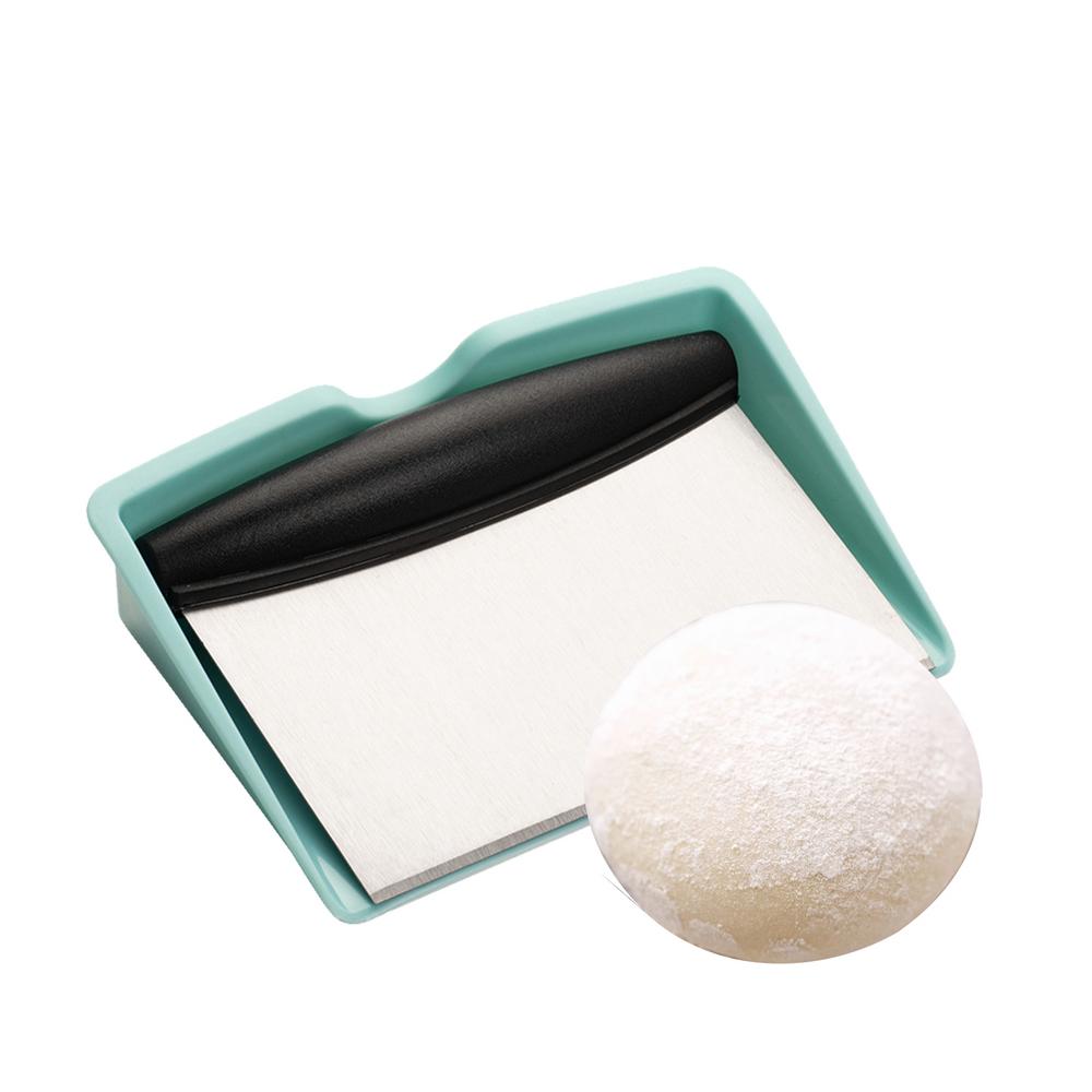 

Скребок для теста из нержавеющей стали, скребок для теста для миски, кондитерский скребок, инструменты для выпечки, кухонная утварь с лопаткой, многоцелевой скребок для теста, кухонная утварь синий