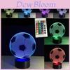 Modern Creative 3d Night Light For Football Clubs Usb Desk Lamp With Colorful Designs