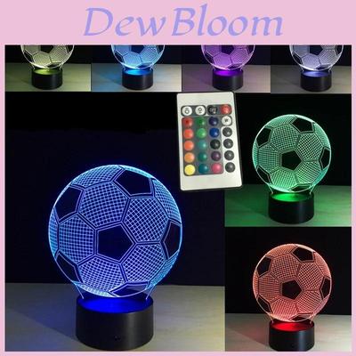 Modern Creative 3d Night Light For Football Clubs Usb Desk Lamp With Colorful Designs
