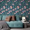 Bird Floral Wallpaper Vinyl Peel and Stick Room Decor Wallpaper Flowers Tropical Removable Waterproof PVC Home Cabinet Stickers