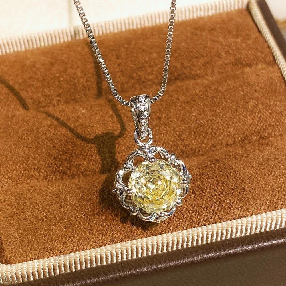 925 Sterling Silver High Carbon Diamond Rose Cut Flower Bright Jewelry Set Charm Ladies Preferred GiftGood Product