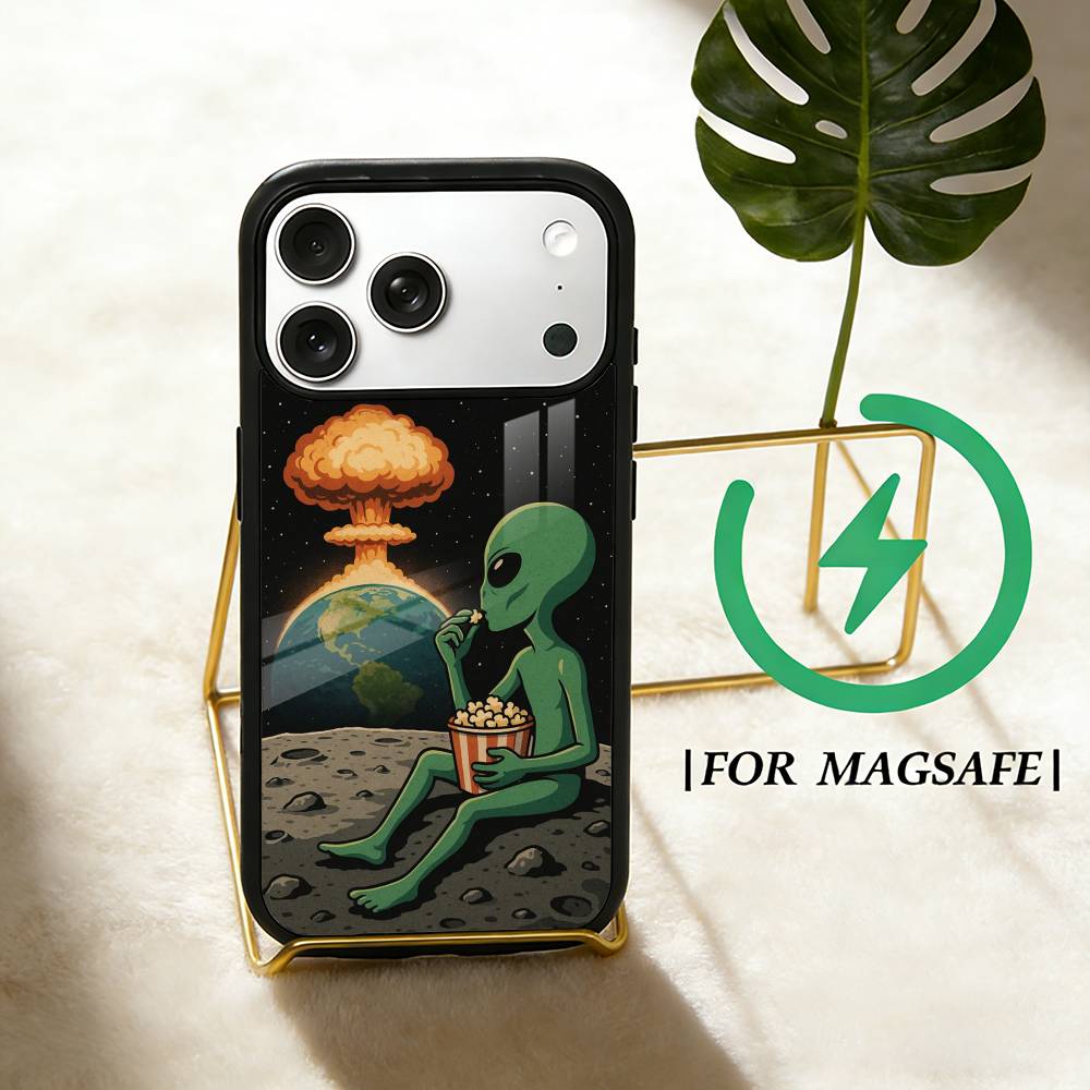 

Funny Space UFO Alien Thing Phone Case For iPhone 17,16,15,14,13,12,Plus,Pro,Max For Magsafe Magnetic Wireless Charge iphone16e