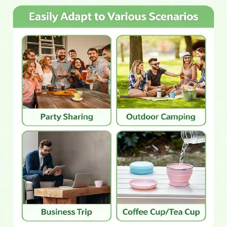Drinking Cup with Lid and Carrying Strap Dishwasher Safe Silicone Drinkware For Sports And Everyday Use