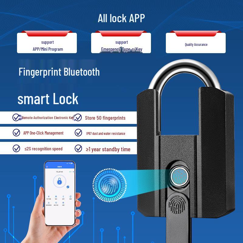 TTLOCK All-in-One Smart Lock: Fingerprint, Password, Bluetooth Remote, Waterproof for Home & Shop.