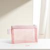 1Pc Portable Mini Zipper Mesh Storage Bag New Coin Purse Small Square Mesh Coin Purse Travel Storage Carry Pouch With Zippered