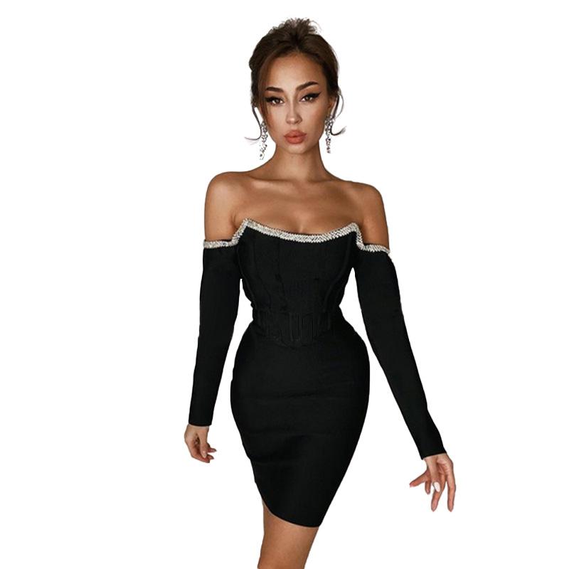 Buy Bandage Long Sleeve Dress High-end 