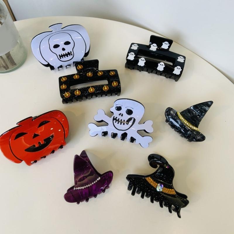 Horror Shape Hairpin Children Friendly Hairclip Creative Halloween Hair Clip for Parties and Daily Use