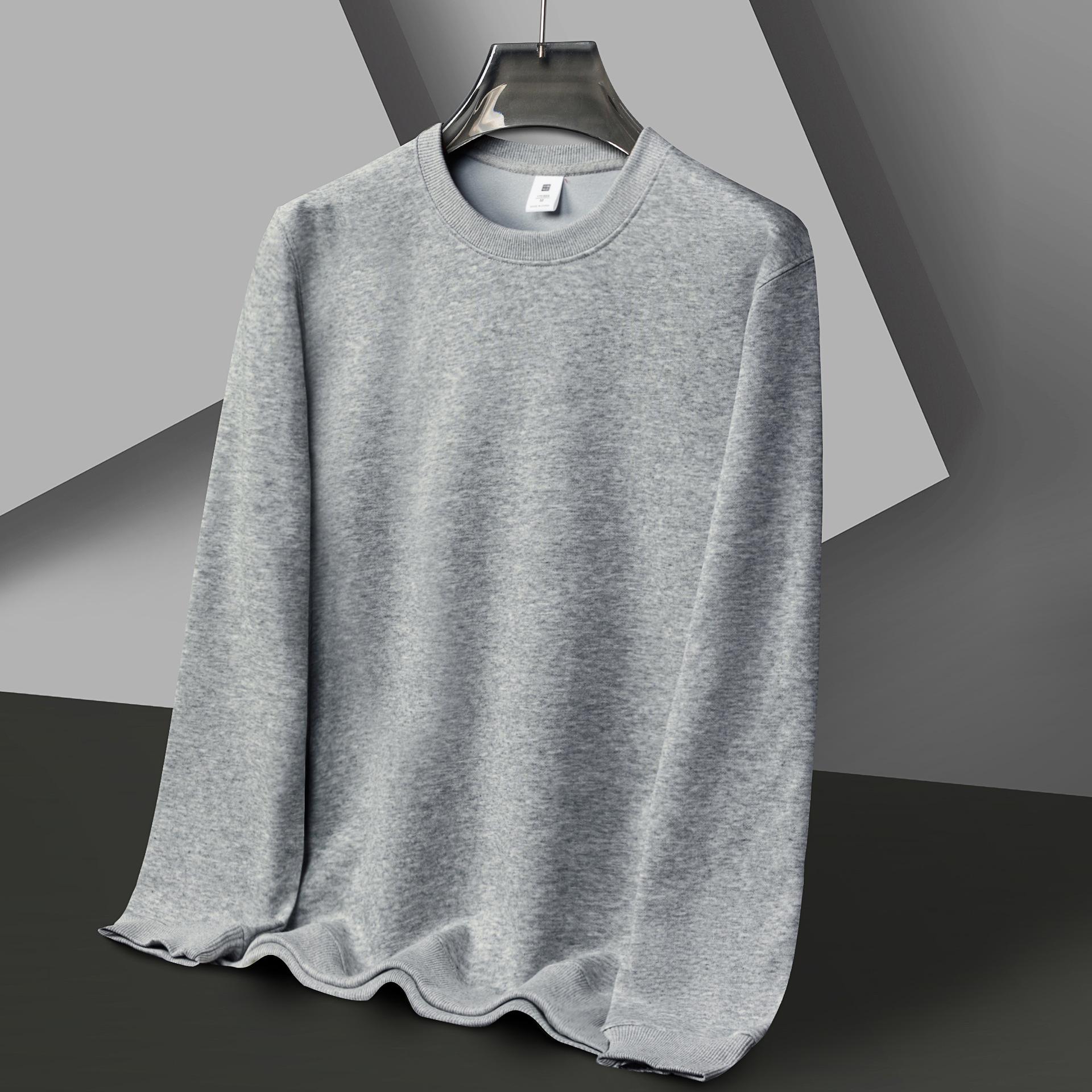 

Spring and Autumn Men s Sweater Crew Neck Pullover High-end Casual Wear Long Sleeve T-Shirt Clothes Inside 3XL