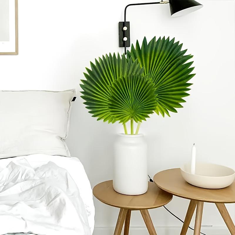 12pcs Artificial Palm Leaves Plastic Tropical Leaves for Hawaiian Luau Easter Wedding Realistic Faux Palm Greenery Home Decor