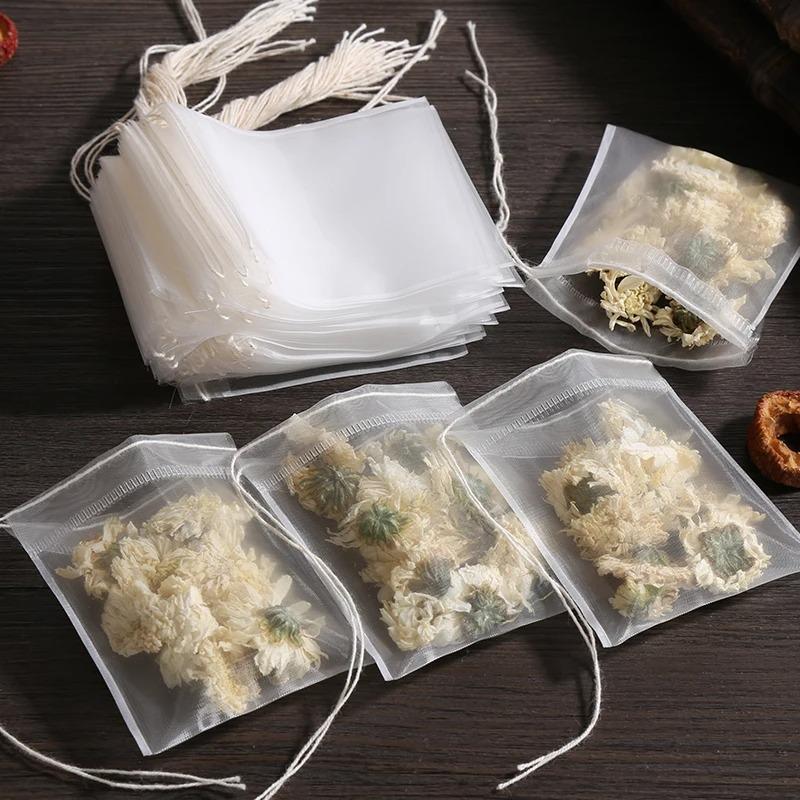 

100 Pcs Disposable Tea Bags Filter Bags for Tea Infuser with String Heal Seal, Food Grade Non-woven Fabric Spice Filters bolsos 100PCS ( 5x7CM)