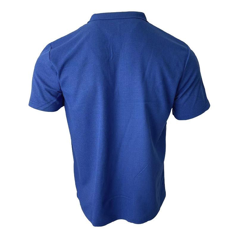 Mens Short Sleeve Waffle Turn Down Collar Solid Casual Polo Shirt