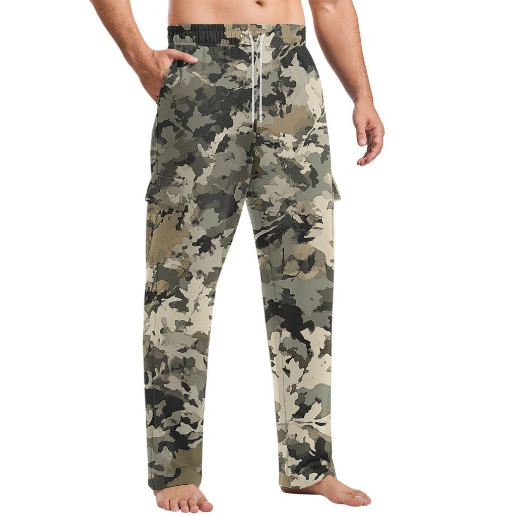 Herren Locker Lässige Mehrfach-Taschen Arbeitshose, Jugendliche Stretch-Taille Kordelzug Hose