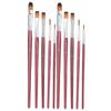 10pcs Artist Paint Brush Set Oil Acrylic Watercolor Gouache Painting Drawing Brush SetBurgundy