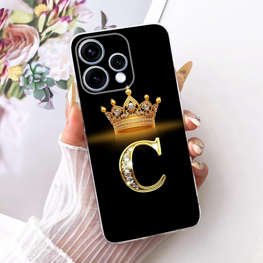 For Oppo Reno15 15F Phone Case Crown Letter Pattern Soft Silicone Proective Case for OPPO Reno 15 Reno15 F CPH2801 Bumber Shells