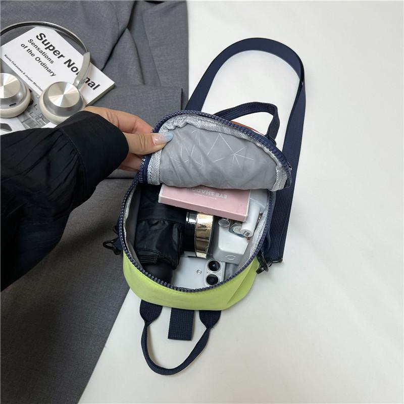 Nylon Mini Crossbody Bag With Colorblocked Design For Casual Outings And Street Style