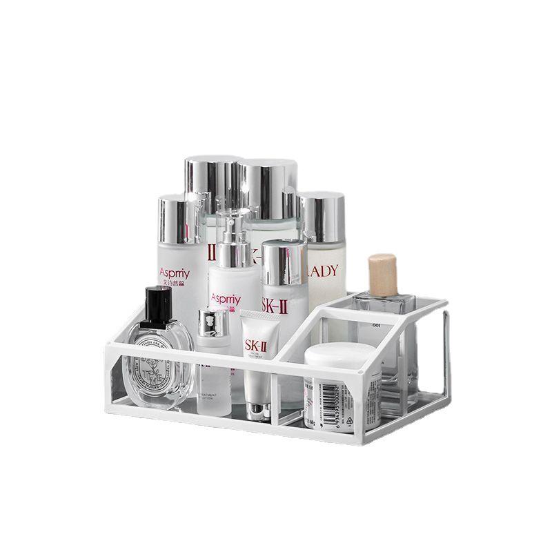 Luxury Glass Cosmetic Organizer - Dustproof Storage for Skincare, Lipsticks, and Masks