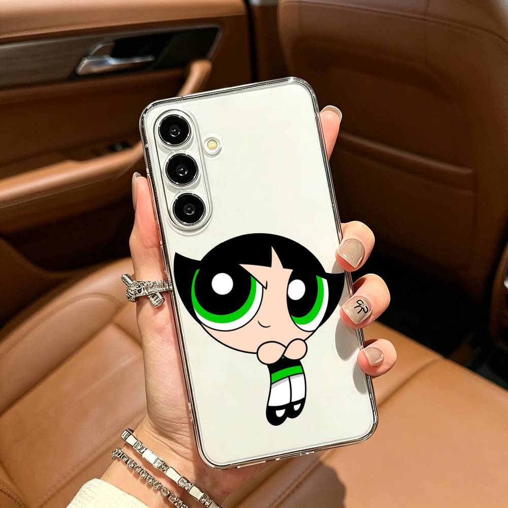 Cute The P-Powerpuff-es Cartoon Girls Clear Phone Case for Samsung Galaxy A71, A70, A52, A51, A40, A30