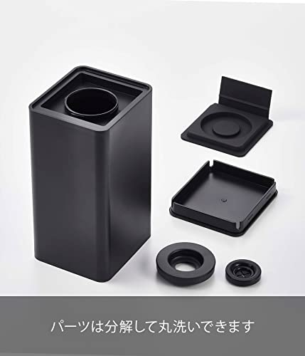 Yamazaki Roll-Type Wet Wipe Case, Black, Approx. W8 x D9 x H17cm, Tower Series, Airtight, Moisturizing, Silicone Cap, 6503