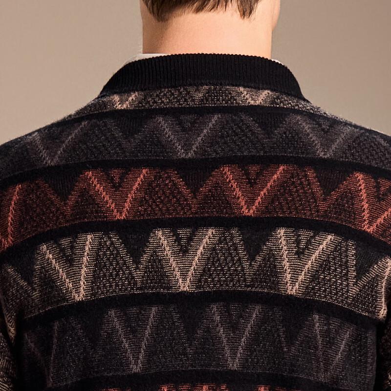 Antonio Men's 100% Merino Wool Thick Round Neck Sweater