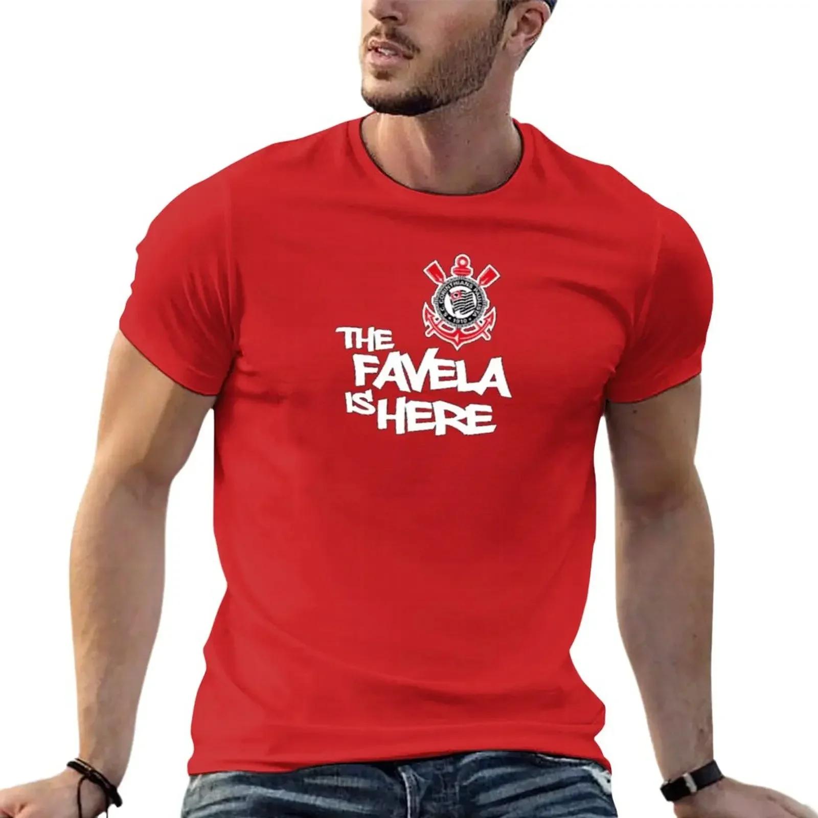 

Camisa do Corinthians The favela is here T-Shirt sports fans plain fitted t shirts for men M