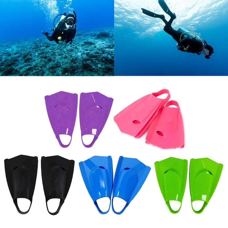 Silicone Comfortable Swimming Fins Swim Training Fins Travel Size Flippers Training Short Flippers for Teen Adult