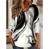 Women's T Shirt Magma pattern printing Vintage Stylish Long Sleeve Crew Neck Regular Tops Daily Going out Weekend Print  Spring