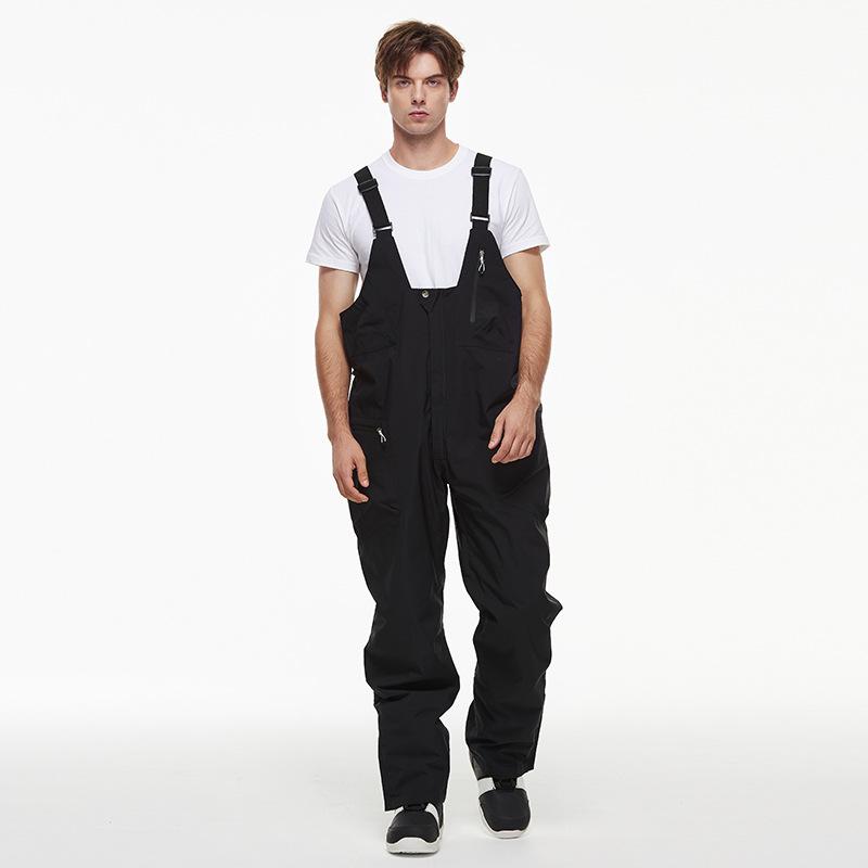 

Женские и мужские лыжные комбинезоны, регулируемые комбинезоны, ветрозащитные водонепроницаемые лыжные брюки, утепленные теплые зимние виды спорта на открытом воздухе, сноубордические брюки S чёрный