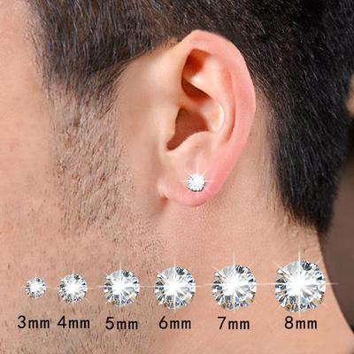 1 Paar klassische Ohrstecker aus Edelstahl für Frauen, CZ-Zirkon-Ohrpiercing, chirurgischer Stahl, Ohrschmuck für Männer, Jungen, Frauen