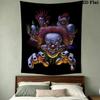 Killer Klowns aus dem Weltall Wandteppich Ästhetischer Wandbehang Bedruckte Stoffdecke Dekorative Wandteppiche für Schlafzimmer Wohnzimmer Heimdekoration