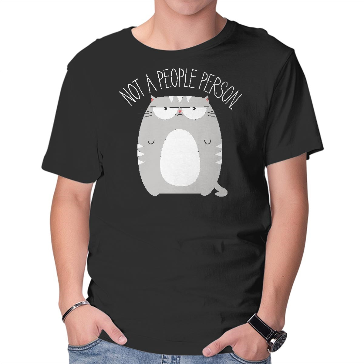 Unisex Crew Neck T-Shirt Not A People Person Graphic Short Sleeve Casual Tee XL