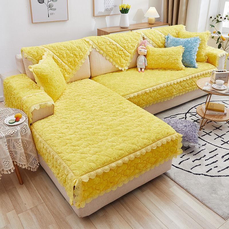 Plush Sofa Cushion Winter Antislip Cushion High-End Simple Plush Thickened Sofa Cover Four Seasons Universal Cover Cloth