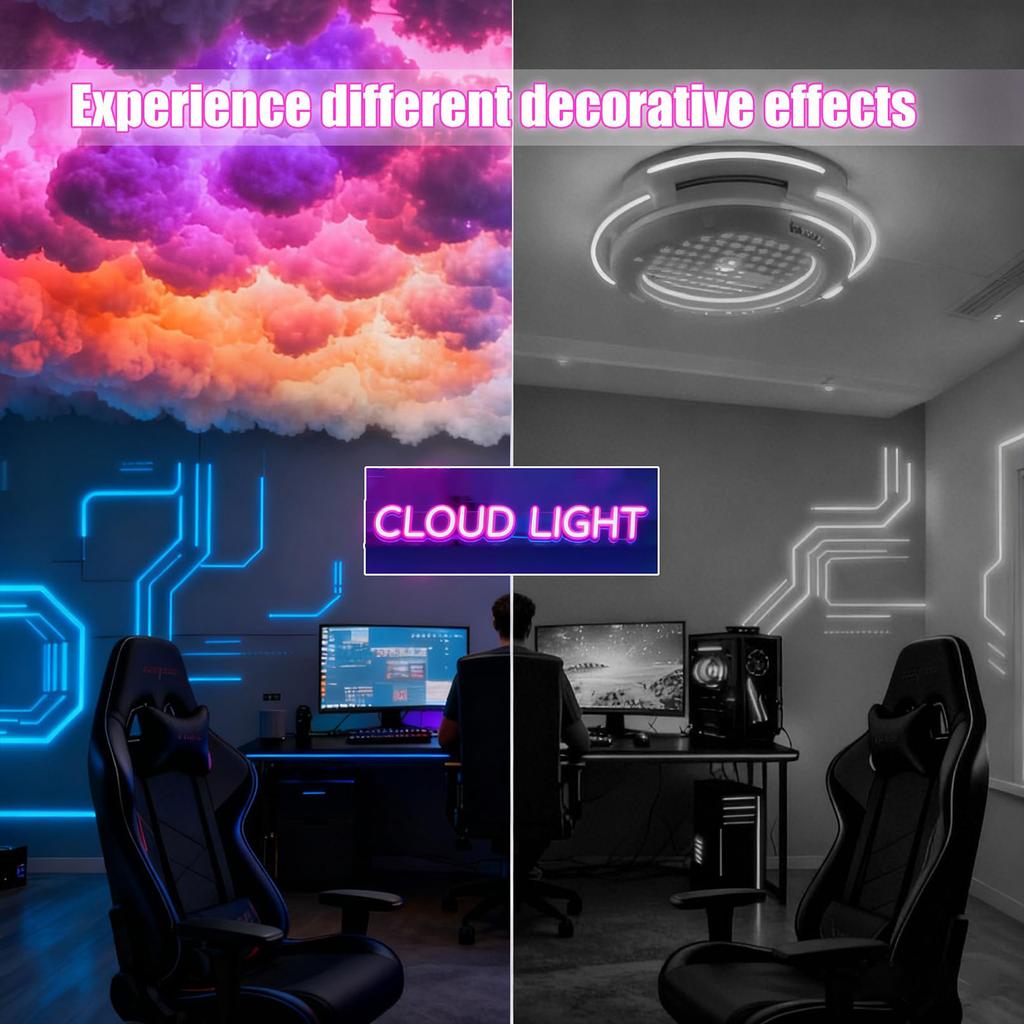 LED Cloud Light USB-Powered Music Sync Color Changing Led Lights for Adults Kids Indoor Home Bedroom