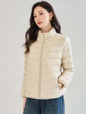 2025 Winter Stand Collar Lightweight Down Jacket - Casual, Simple Design