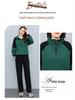 Women's Spring/Autumn Casual Sportswear Set - Loose, Age-Reducing, Spliced Sweatshirt Two-Piece Ensemble