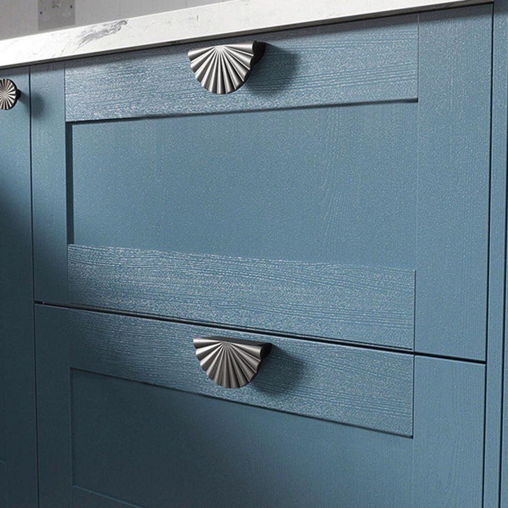 Nordic Style Cabinet Door Pulls Fan-shaped Dresser Knobs Semi-circular Handle Furniture Hardware