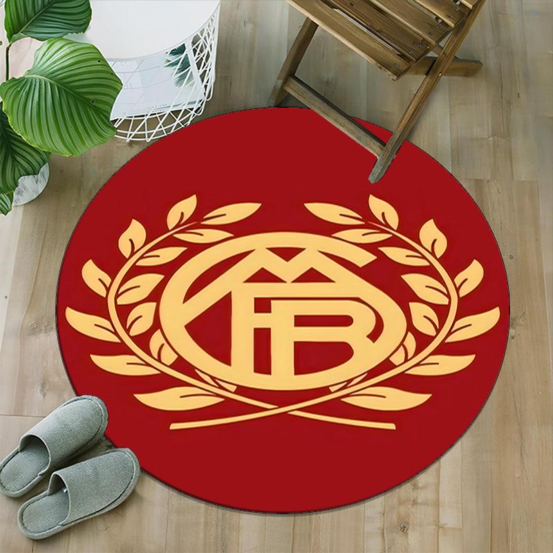 1 ud. Equipo de Fútbol (38) Alfombra Redonda Impresa Alfombra Redonda para Silla Adecuada para Dormitorio Sala de Estar Alfombra Decorativa para el Hogar