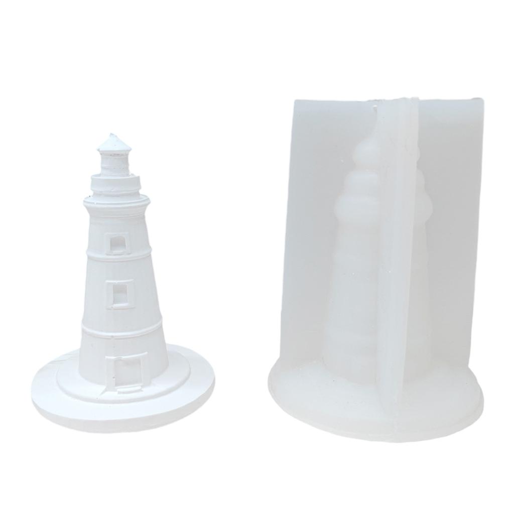 Lighthouse Shaped Resin Silicone Molds for Tealight Holder Candle Holder Home Decoration Silicone Candle Cup Molds