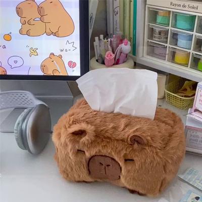 Cartoon Plush Capybara Tissue Box Creative Design Cute Capybara Tissue Box Home Decoration For Friends Birthday Christmas Gifts