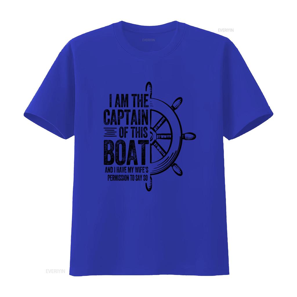 Mens Boating Captain T Shirt I Am The Of This Boat Sailing Skipper Design Vintage Washed Graphic Casual Stylish
