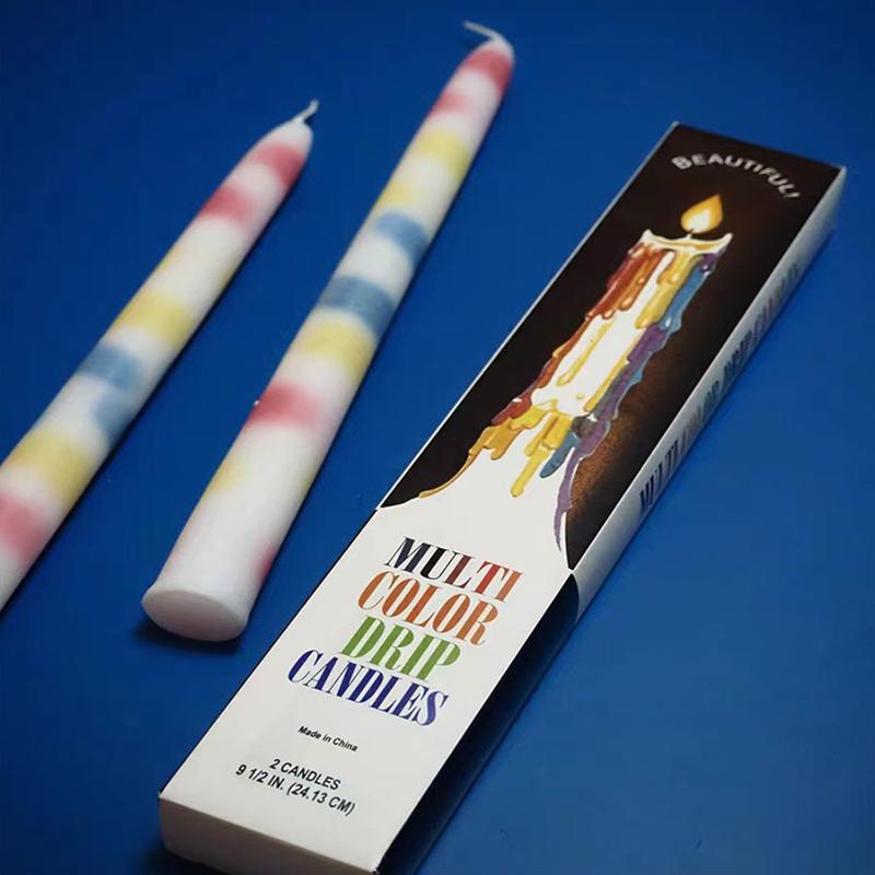 2PC Tapered Candlesticks Birthday Party Unscented Table Decoration Colorful Teardrop Candle Home Tall Party 25cm