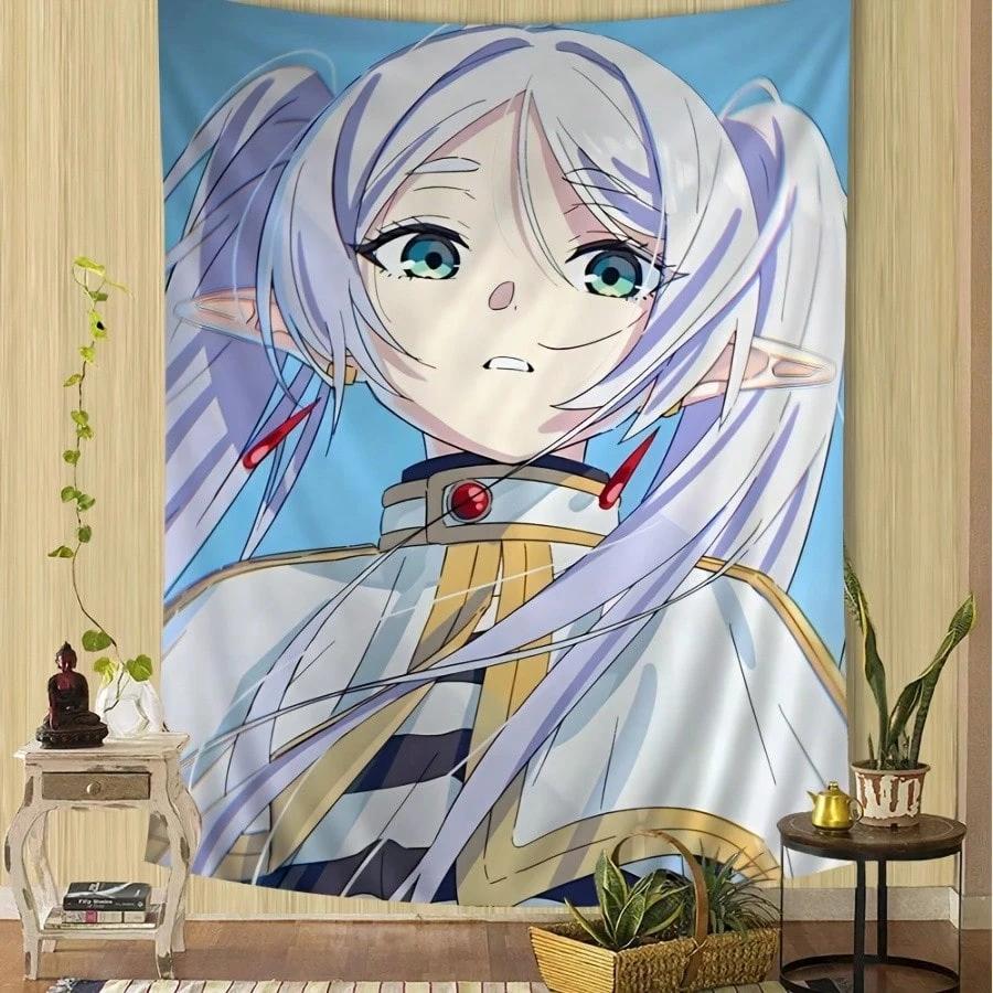 Frieren Beyond Journey'S End Anime Decor Wandkleed Frieren De Elfen Magiër Thema Wanddecoratie Decoratief Wandkleed Voor Kamerdecoratie 120cmX180cm